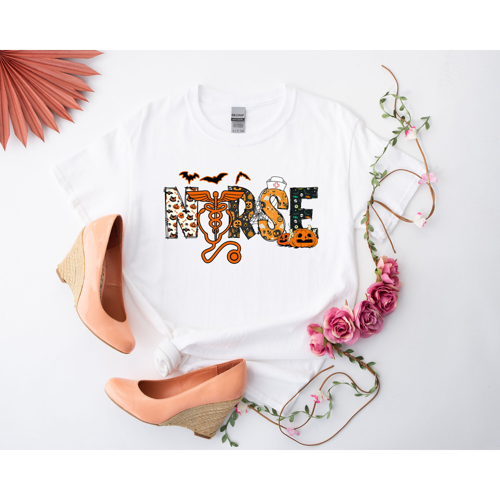 Halloween Nurse Shirt , Spooky Nurse Shirt, Nurse Halloween Gifts, Halloween Party Shirt, Nurse Halloween T-shirt Gift For Nurse.jpg