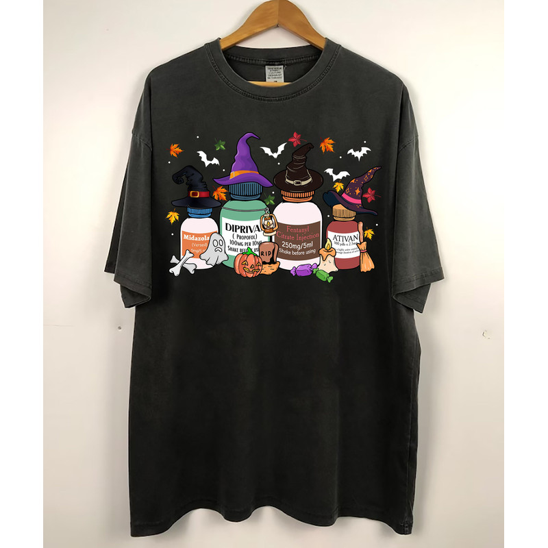 Happy Halloween ER Nurse Shirt, Halloween ICU Nurse Shirt, Spooky Nurse, Nursing Halloween Sweatshirt, Pharmacology Shirt, Fall Nurse.jpg