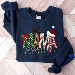 Mama Claus Christmas Sweatshirt, Christmas Sweatshirt, Mama Sweatshirt, Buffalo Mama Sweatshirt, Cute Winter Sweatshirt,