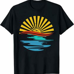 retro sunset rays wavy shirt, vintage shirt, retro sunshine shirt, sun rays tee, beachy vibes tee, retro summer time , s