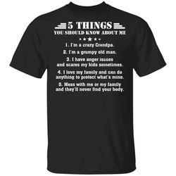 5 things you should know about me grandpa t-shirt