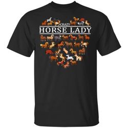 crazy horse lady t-shirt for women who loves horses