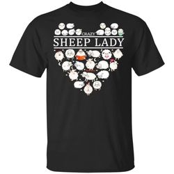 crazy sheep lady t-shirt for who love sheep farmer