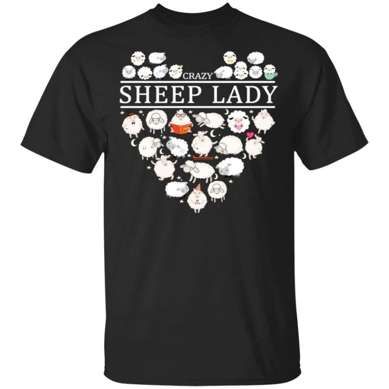 Crazy Sheep Lady T-Shirt For Who Love Sheep Farmer All Day Tee.jpg