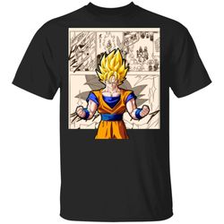 dragon ball goku super saiyan shirt anime character mix manga style tee