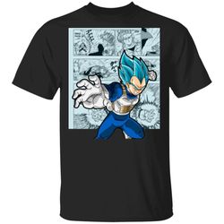 dragon ball vegeta blue shirt anime character mix manga style tee