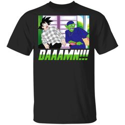 goku and piccolo with damn meme shirt parody dragon ball tee