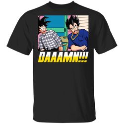 goku and vegeta with damn meme shirt parody dragon ball tee