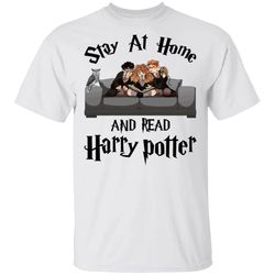 stay at home and read harry potter t-shirt