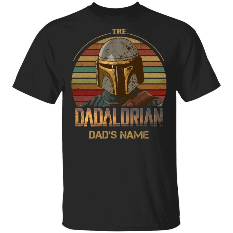 The Dadalorian Mandalorian Dad Custom Name T-shirt Vintage Style All Day Tee.jpg