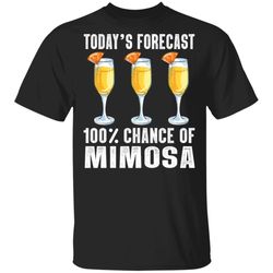 todays forecast 100 mimosa t-shirt cocktail tee