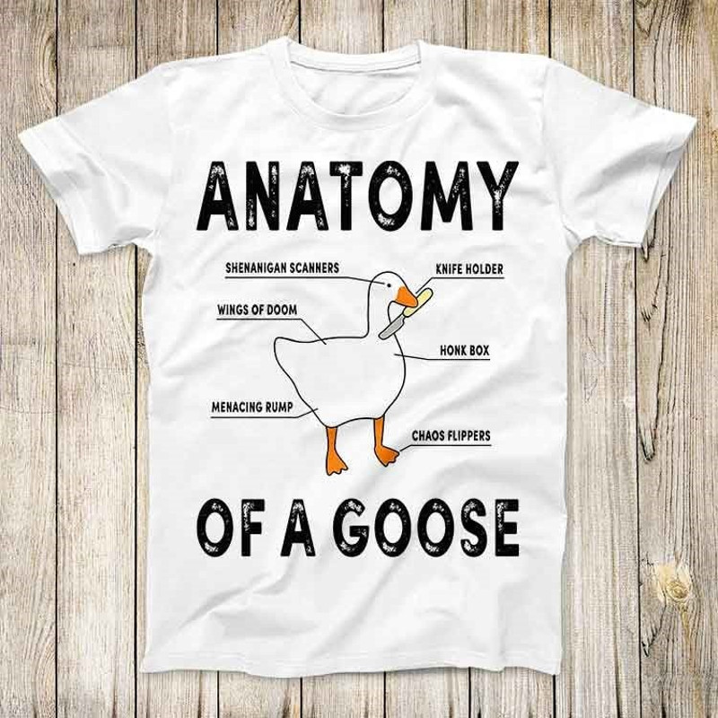 Anatomy of A Goose Funny Duck Graphic Gaming Top Tee Best Cute Gift Men Women Unisex Retro Style T Shirt 3136.jpg