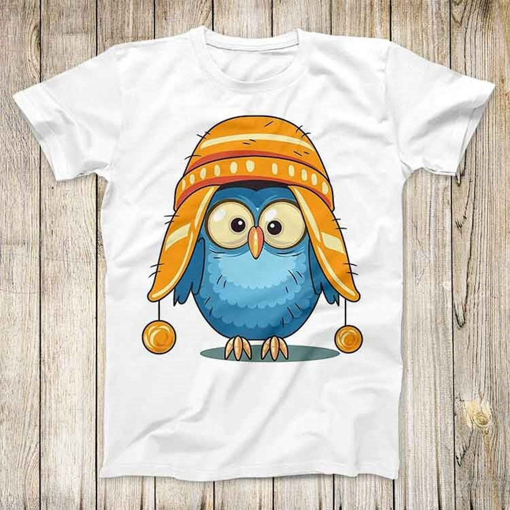 Cute Owl Tee Drawing Art Funny Super Cool Cartoon Fashion Design Unisex Top Birthday Gift Men Women T Shirt 2823.jpg