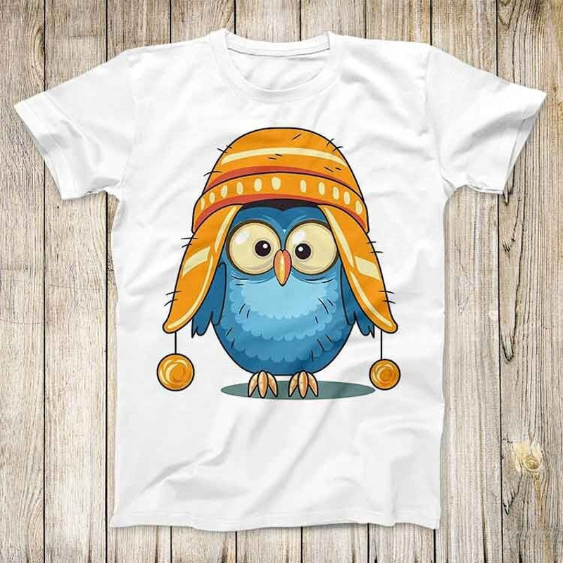 Cute Owl Tee Drawing Art Funny Super Cool Cartoon Fashion Design Unisex Top Birthday Gift Men Women T Shirt 2823.jpg