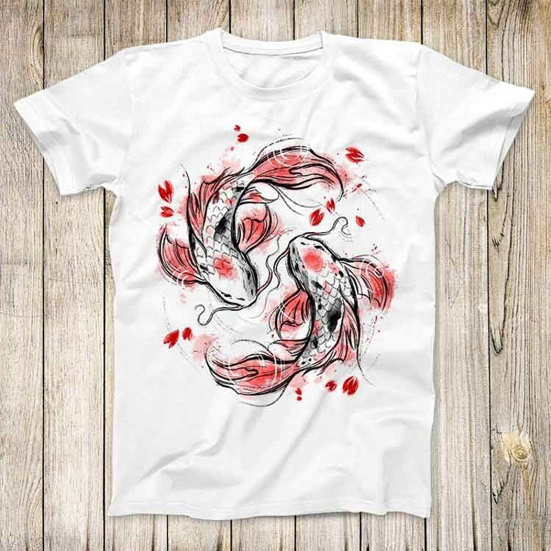Japanese Koi Fish Yin Yang Art Drawing Top Tee Best Cute Gift Mens Women Unisex T Shirt 3066.jpg