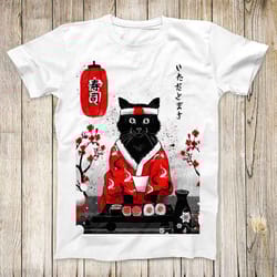 japanese sushi cat kitten limited edition anime manga top tee best cute gift men women unisex retro style t shirt 3157