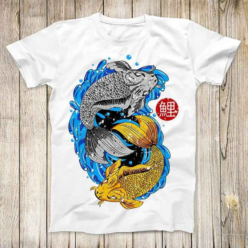 Mantahan Ikan Koi Fish Animal Design Tee Cool Japan Yin Yang Top Fashion Design Best Birthday Gift Unisex T Shirt 2842.jpg