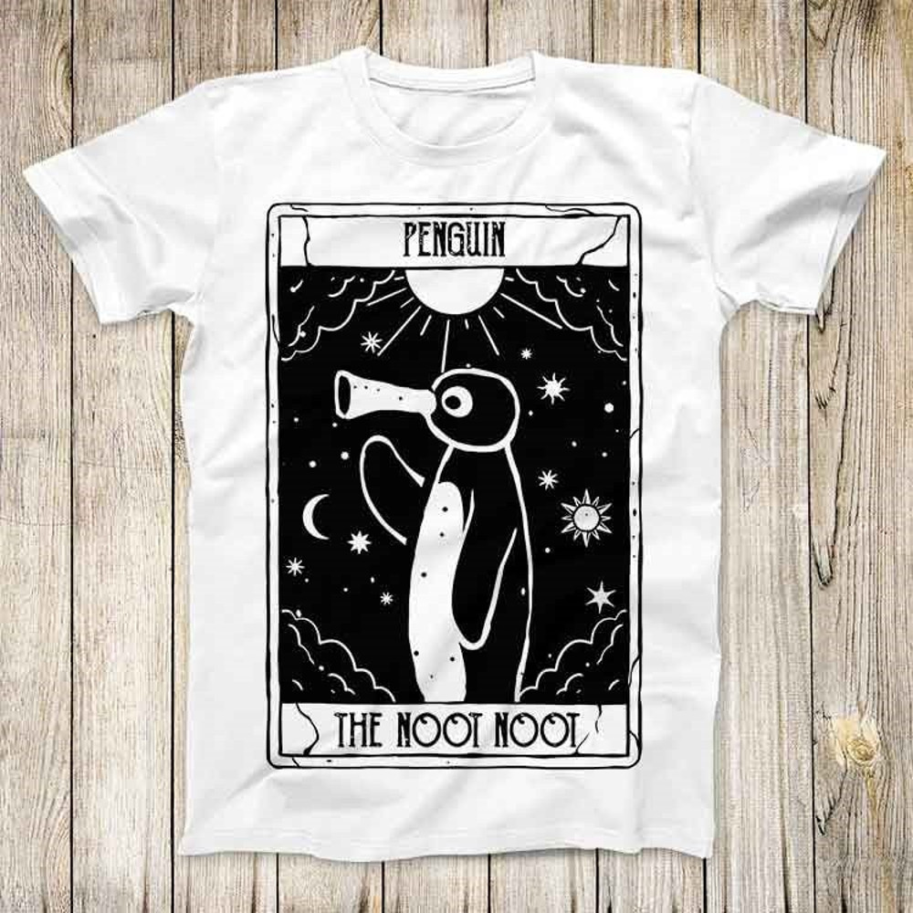Noot Noot Funny Tarot Card Penguin Vintage Rainbow Pingu Distressed Top Tee Best Cute Gift Men Women Unisex Retro Style T Shirt 3171.jpg