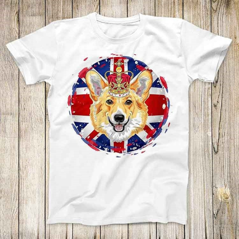 Platinum Jubilee Corgi Crown Union Jack Flag Top Tee Best Seller Birthday Gift Men Women Unisex T Shirt 3201.jpg