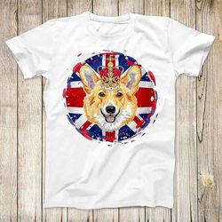 platinum jubilee corgi crown union jack flag top tee best seller birthday  gift men women unisex t shirt 3201