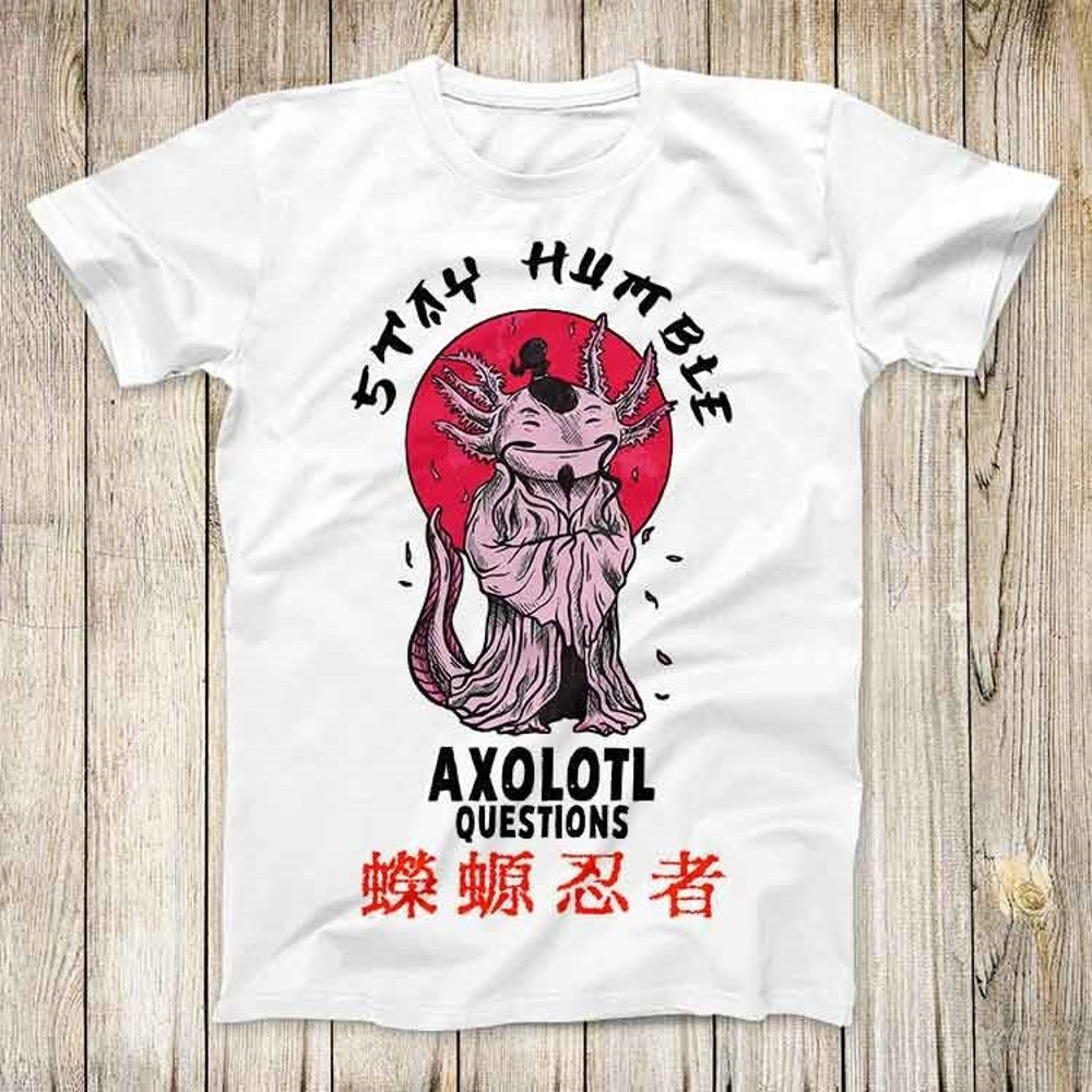 Sensei Axolotl Stay Humble And Axolotl Questions Top Tee Best Cute Gift Men Women Unisex Retro Style T Shirt 3127.jpg