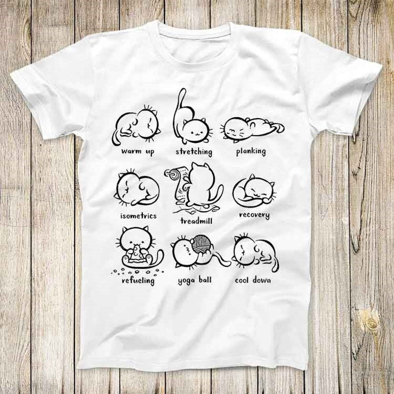 The Cute Cat Poses Yoga Zen OM Top Tee Best Cute Gift Men Women Unisex T Shirt 3114 1.jpg