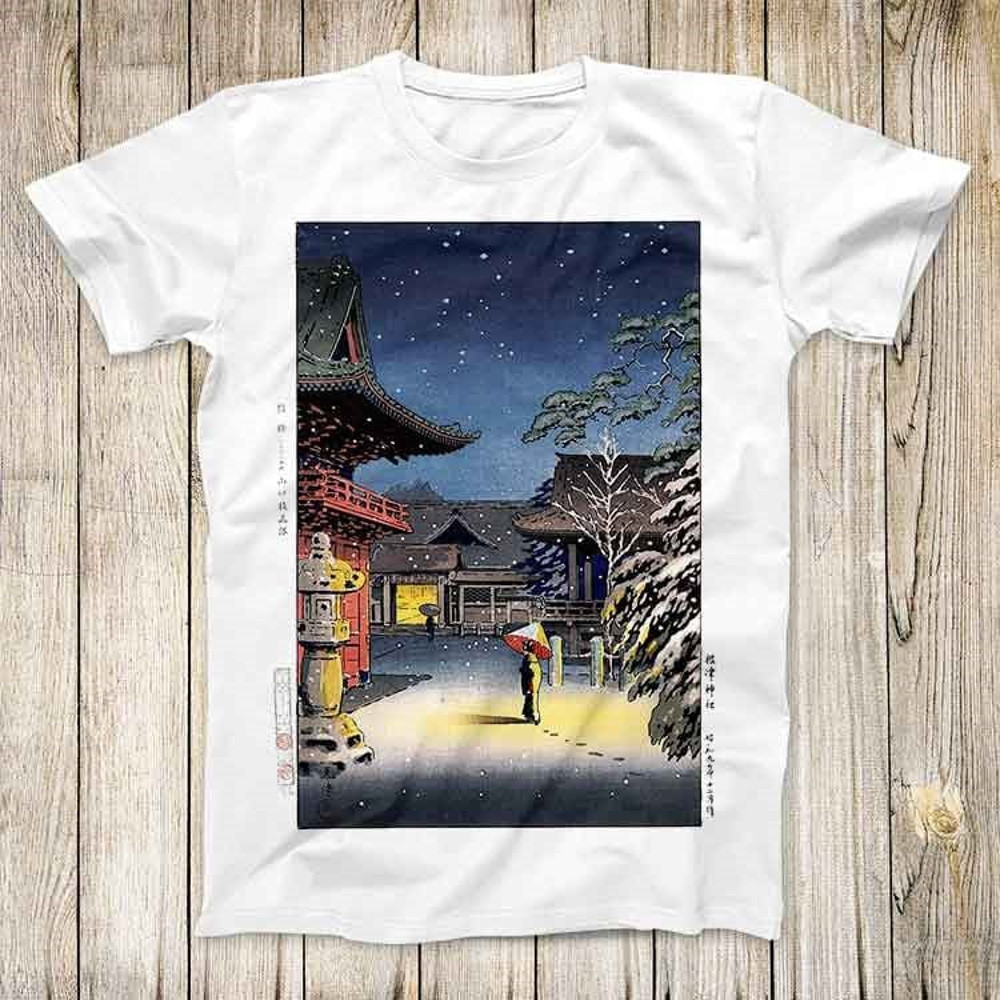 Tsuchiya Koitsu Snow at Nezu Shrine Top Tee Best Cute Gift Men Women Unisex T Shirt 3119.jpg