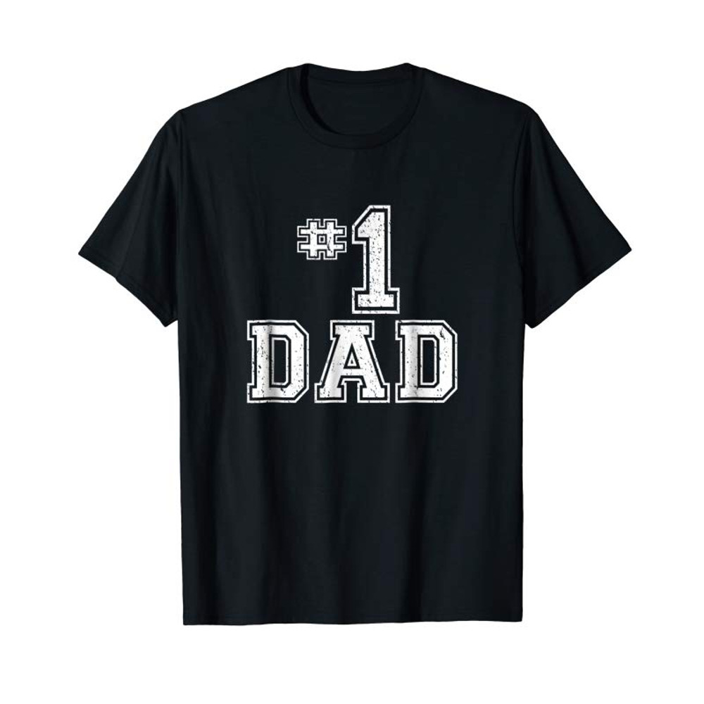 Adorable 1 Dad Number One Father's Day Vintage Style T-Shirt - Tees.Design.png