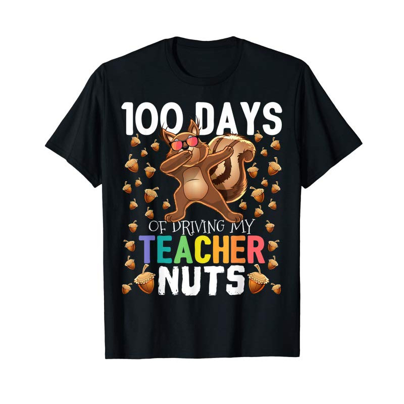 Adorable 100 Days Of Driving My Teacher Nuts Dabbing Squirrel Shirt - Tees.Design.png