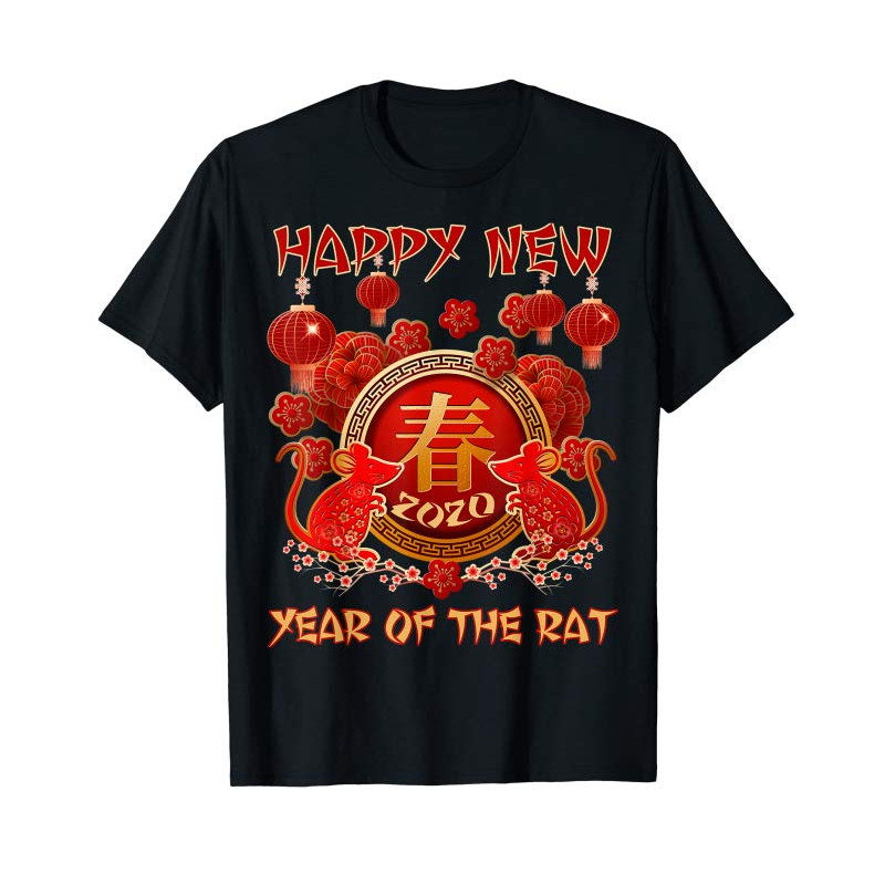 Adorable 2020 Year Of The Rat Happy Chinese New Year Gift Tee T-Shirt - Tees.Design.png