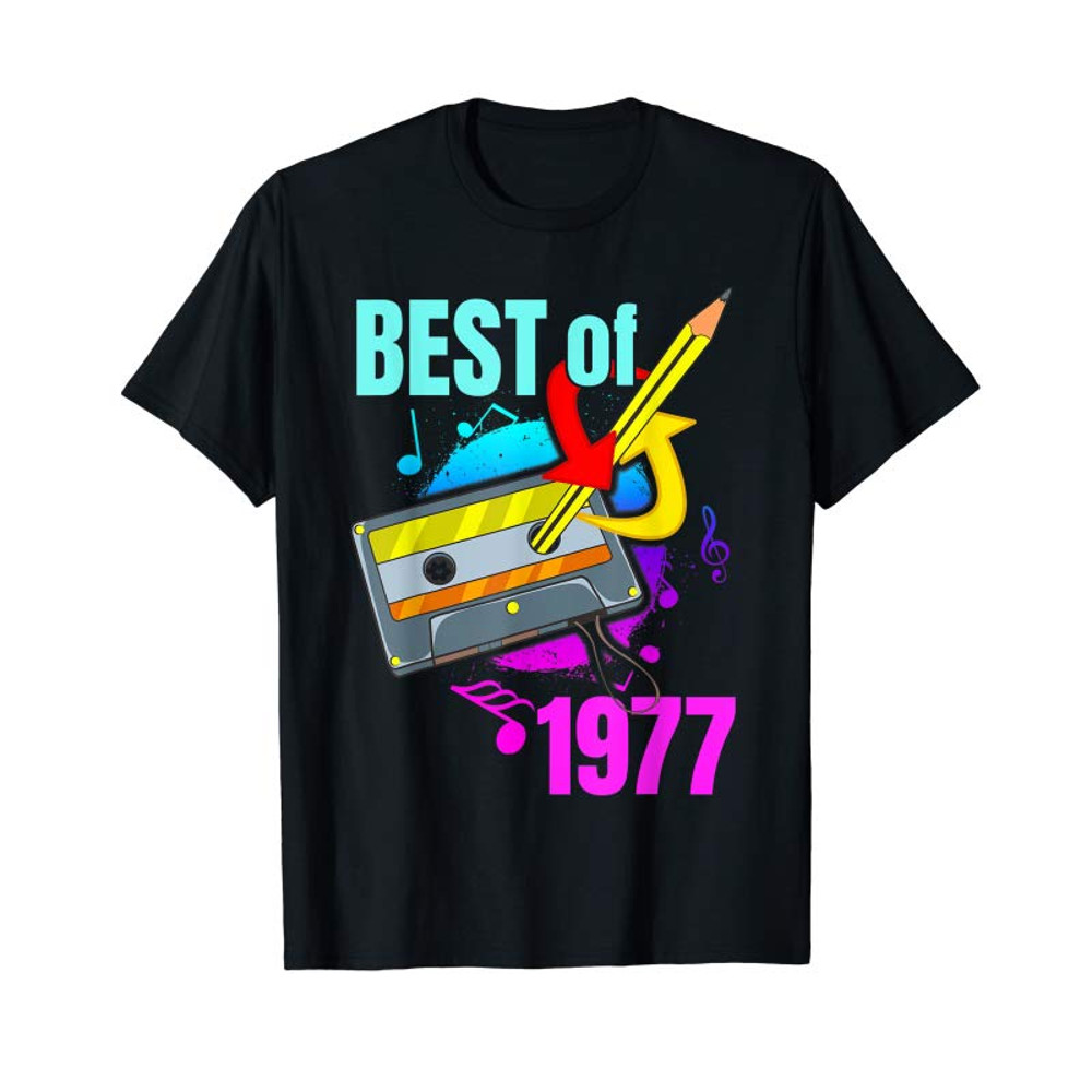 Adorable 43rd Birthday Retro Best Of 1977 43 Year Old Gift Women Men T-Shirt - Tees.Design.png