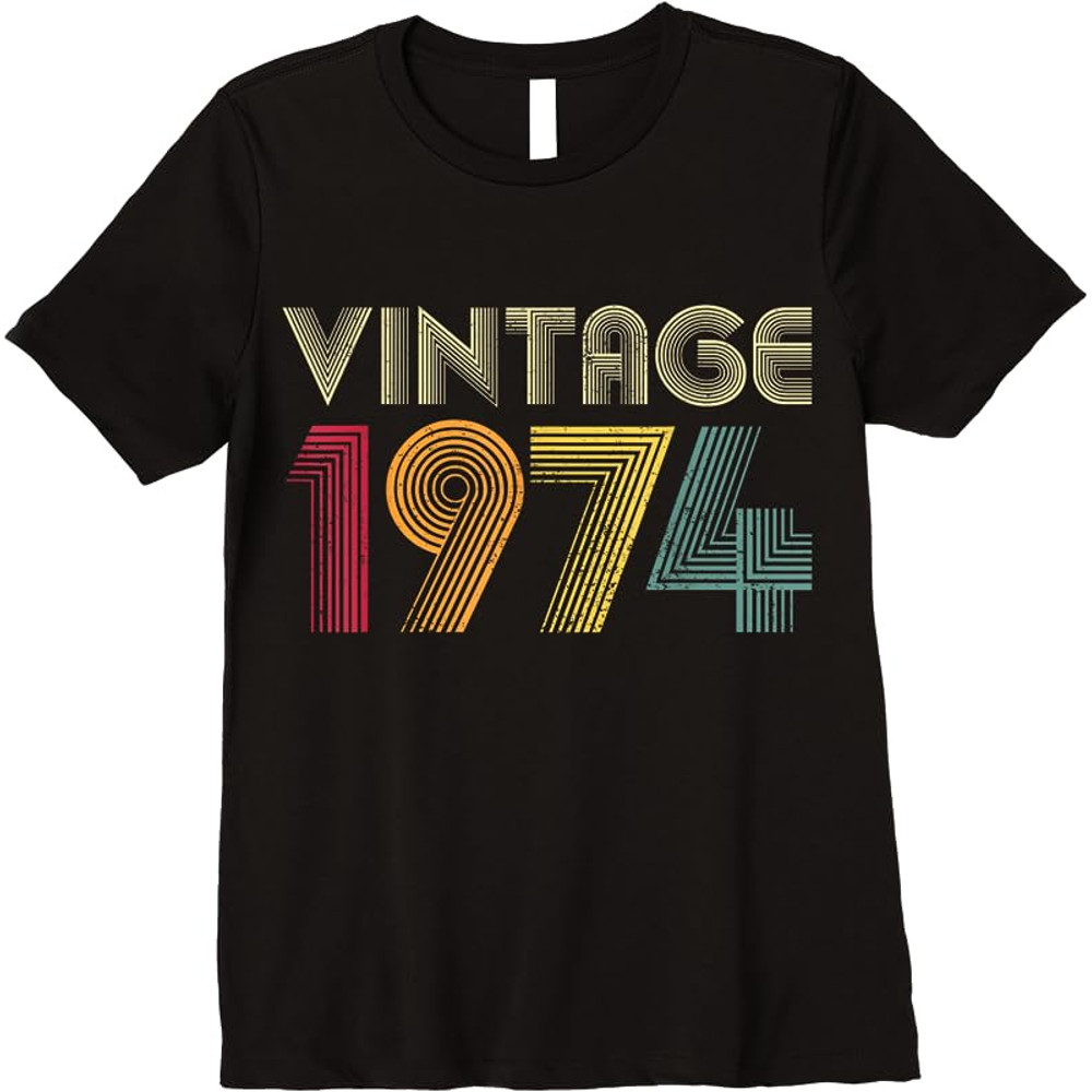Adorable 45th Birthday Gift Vintage 1974 Retro Men Women Mom Dad T-Shirt - Tees.Design.png