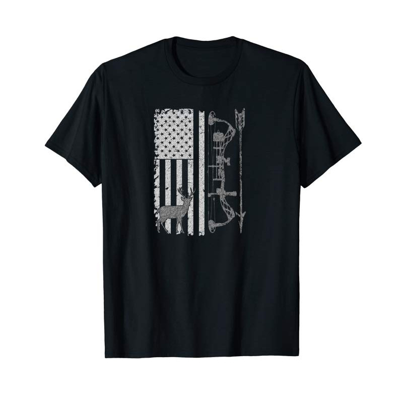 Adorable American Deer Hunting Bow Hunter Flag Hoodie Buckwear Gear - Tees.Design.png