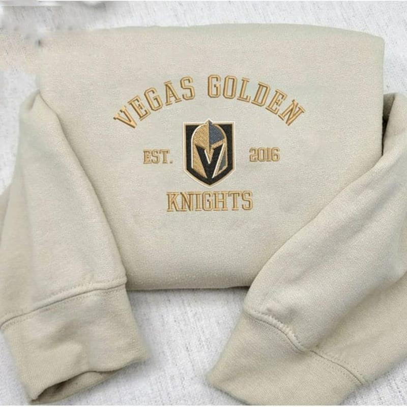 Vegas Golden Knights Embroidered Sweatshirt, NHL Embroidered Crewneck Sweatshirts, Unisex Sweatshirts, Embroidered Hockey Hoodies, Fan Gifts1.jpg