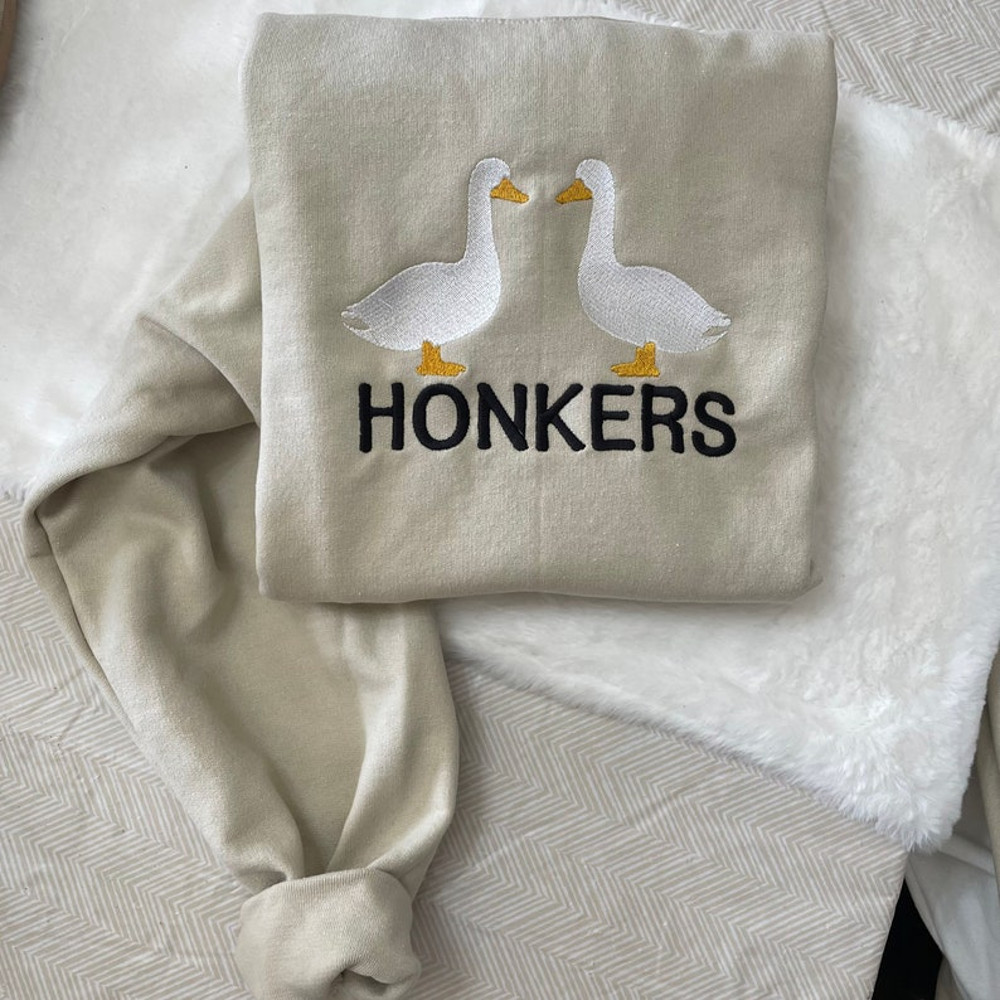 Honkers Embroidered Sweatshirt- Y2K Style Embroidered Crewneck unisex Sweatshirt- funny clothing- gifts -silly goose - university crewneck4.jpg