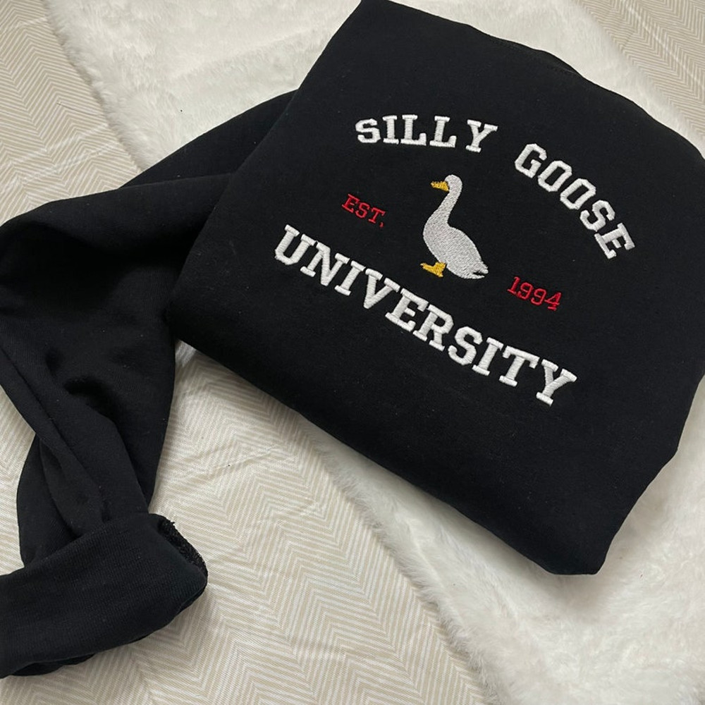 Silly Goose University Embroidered Sweatshirt- Y2K Style Embroidered Crewneck unisex Sweatshirt- funny clothing- gifts2.jpg