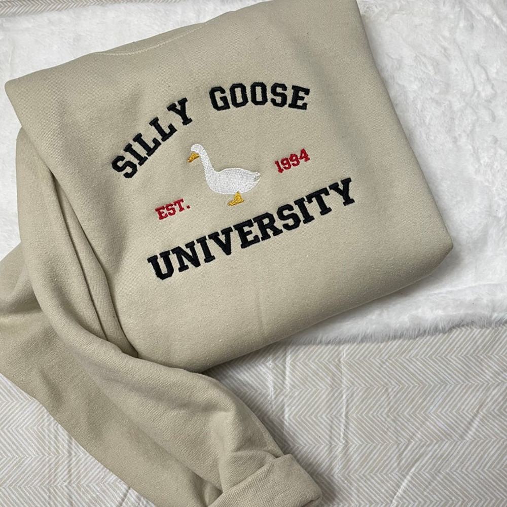 Silly Goose University Embroidered Sweatshirt- Y2K Style Embroidered Crewneck unisex Sweatshirt- funny clothing- gifts4.jpg