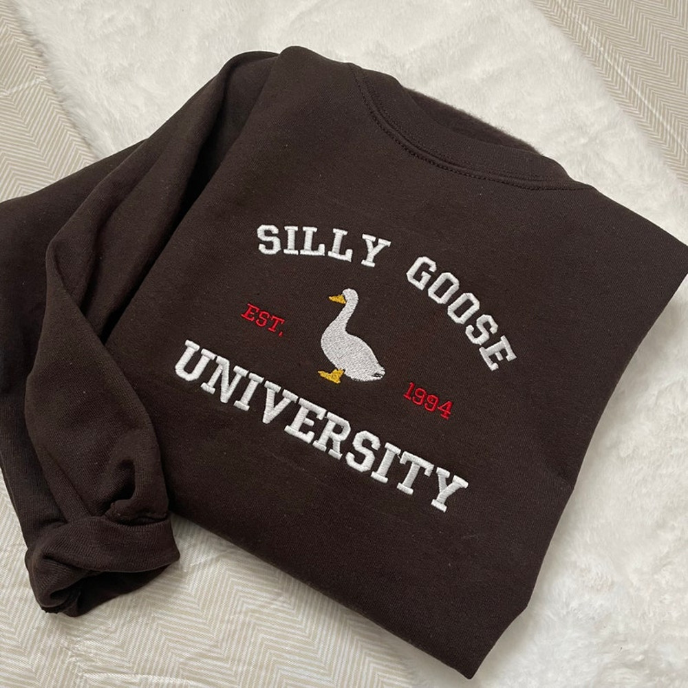 Silly Goose University Embroidered Sweatshirt- Y2K Style Embroidered Crewneck unisex Sweatshirt- funny clothing- gifts6.jpg