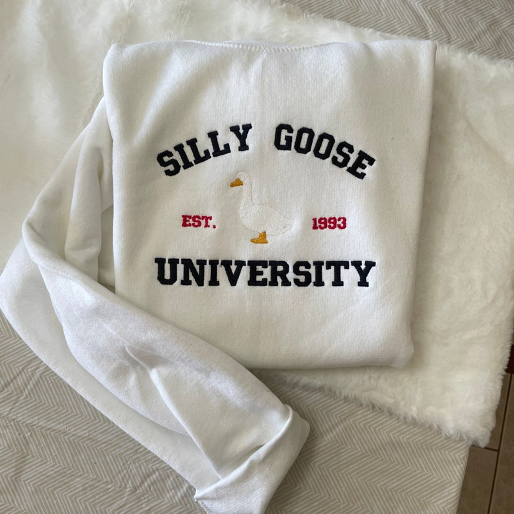 Silly Goose University Embroidered Sweatshirt- Y2K Style Embroidered Crewneck unisex Sweatshirt- funny clothing- gifts7.jpg