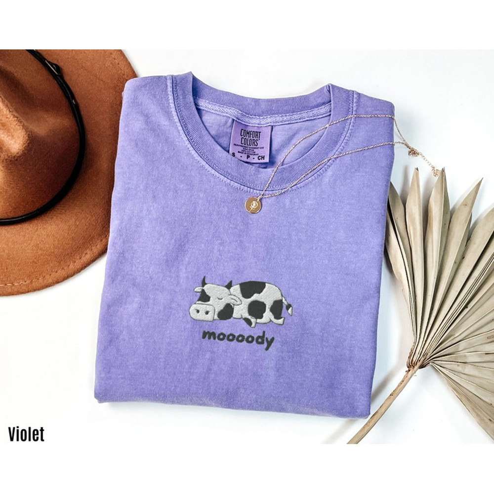 Embroidered Farm Animal Comfort Colors Shirt Cow Shirt Comfort Colors Shirt Comfort Colors T Shirt Embroidered T shirt Funny Shirt Gift1.jpg