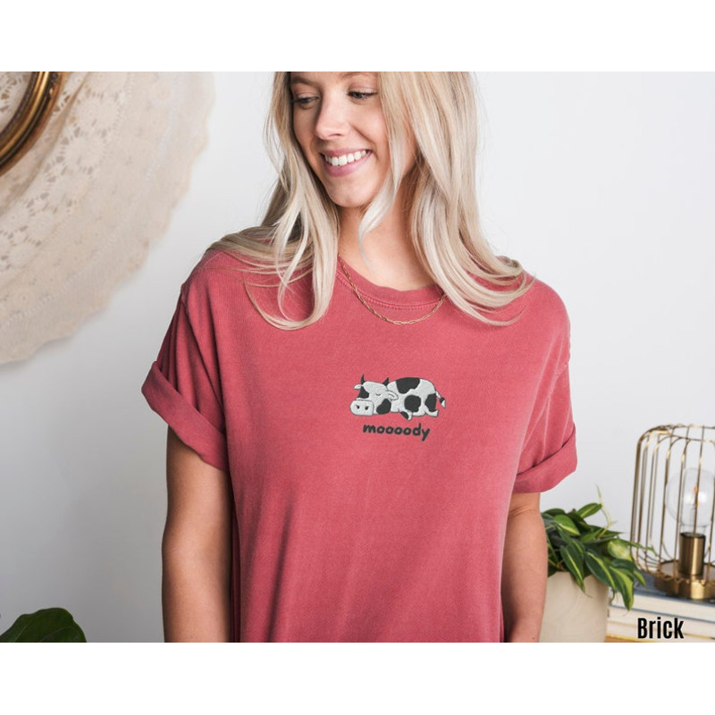 Embroidered Farm Animal Comfort Colors Shirt Cow Shirt Comfort Colors Shirt Comfort Colors T Shirt Embroidered T shirt Funny Shirt Gift3.jpg