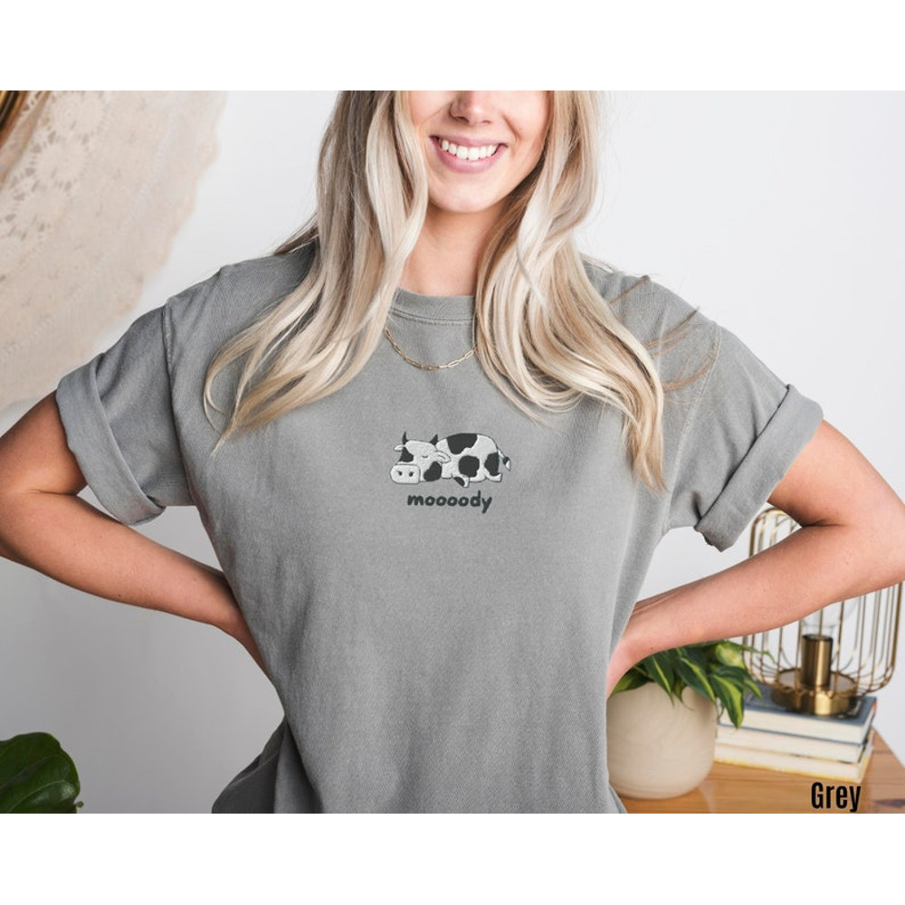 Embroidered Farm Animal Comfort Colors Shirt Cow Shirt Comfort Colors Shirt Comfort Colors T Shirt Embroidered T shirt Funny Shirt Gift4.jpg