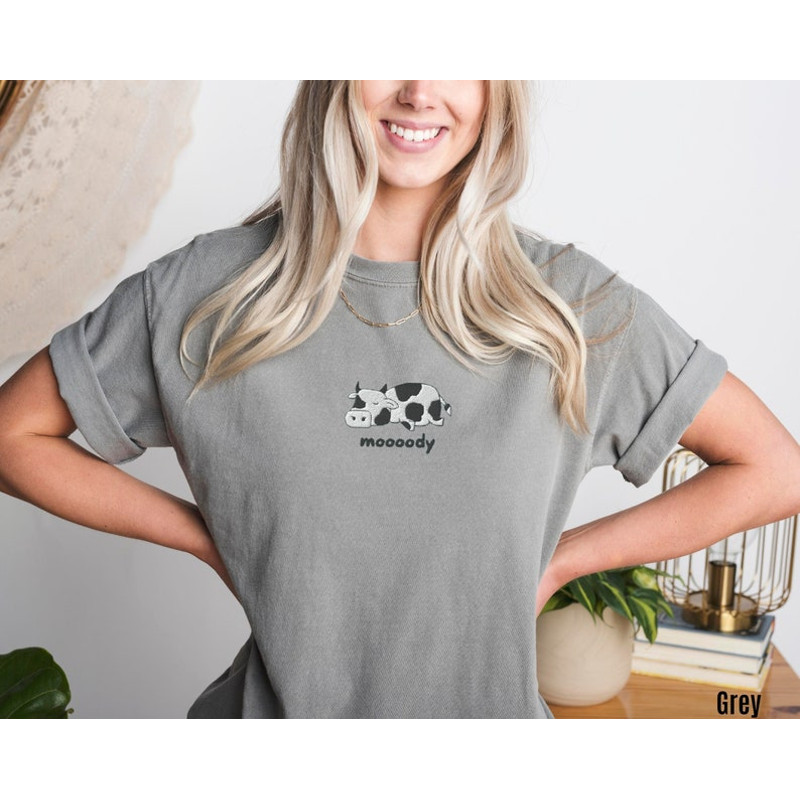 Embroidered Farm Animal Comfort Colors Shirt Cow Shirt Comfort Colors Shirt Comfort Colors T Shirt Embroidered T shirt Funny Shirt Gift4.jpg