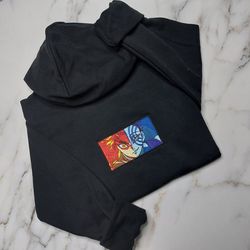 rengoku and akaza embroidered sweatshirt, embroidered anime shirt, anime shirt, embroidered shirt, embroidered hoodie
