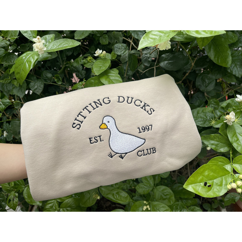Sitting Ducks Club Embroidered Sweatshirt, Duck Shirt, Funny Shirt, Silly Goose, Est Shirt EH052.jpg