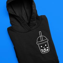 embroidered hoodie boba tea hoodie boba tea shirt custom embroidery sweatshirt crewneck embroidery gift 2