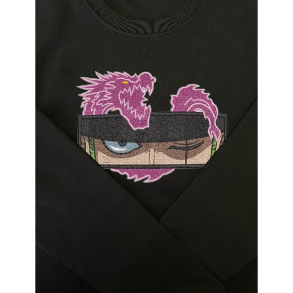 ZORO WITH DRAGON FRAME ANIME Embroidered Sweat2.jpg