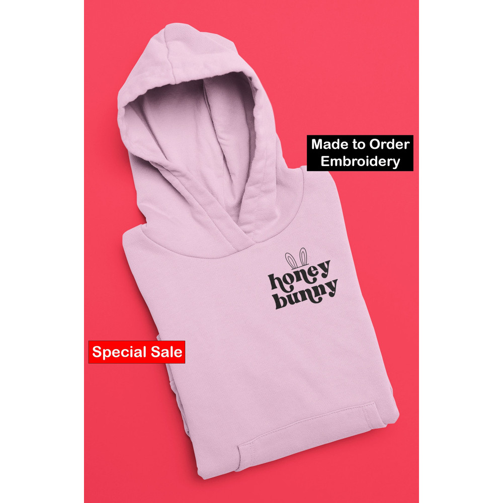 Honey Bunny Embroidered Hoodie Valentine Gift Aesthetic Hoodie Trendy Hoodie Girlfriend Gift Valentine Day Gift 4.jpg