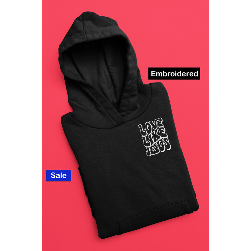 Jesus Christian Embroidered Hoodie Faith Embroidery Sweatshirt Christian Hoodie God Faith Over Fear Faith Gift 1.jpg
