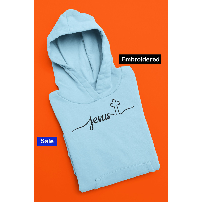 Jesus Christian Embroidered Hoodie Faith Embroidery Sweatshirt Christian Hoodie God Faith Over Fear Faith Gift 10.jpg